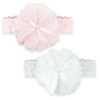 HB95: Headband w/Organza Flower & Bow